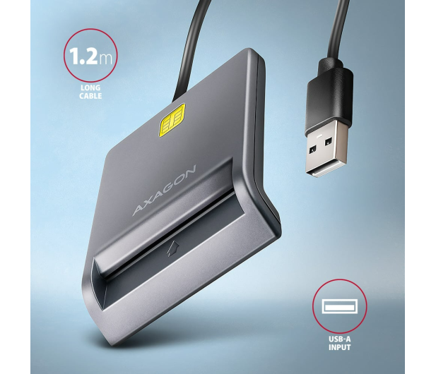 Axagon CRE-SM3T USB-A Smart card FlatReader czytnik - 1485435 - zdjęcie 3